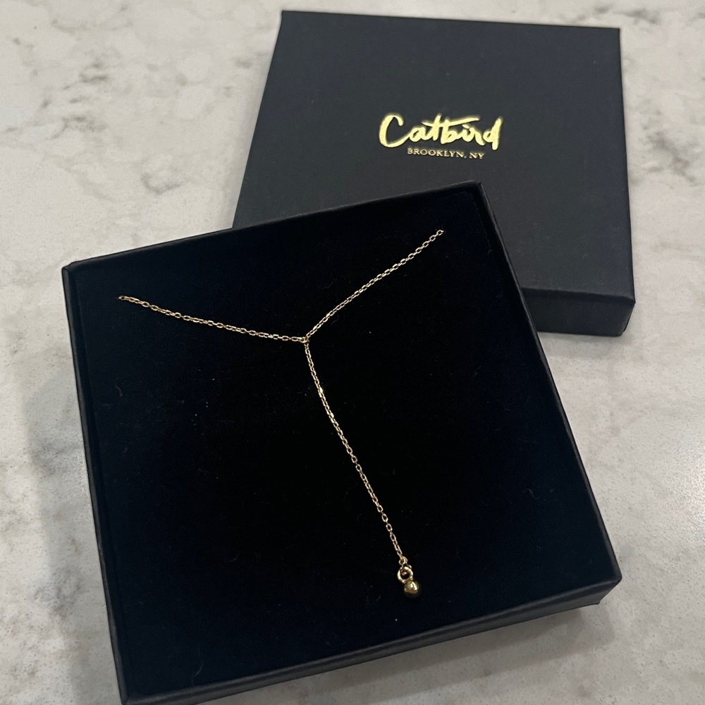 Catbird Greco Lariat Necklace in gold